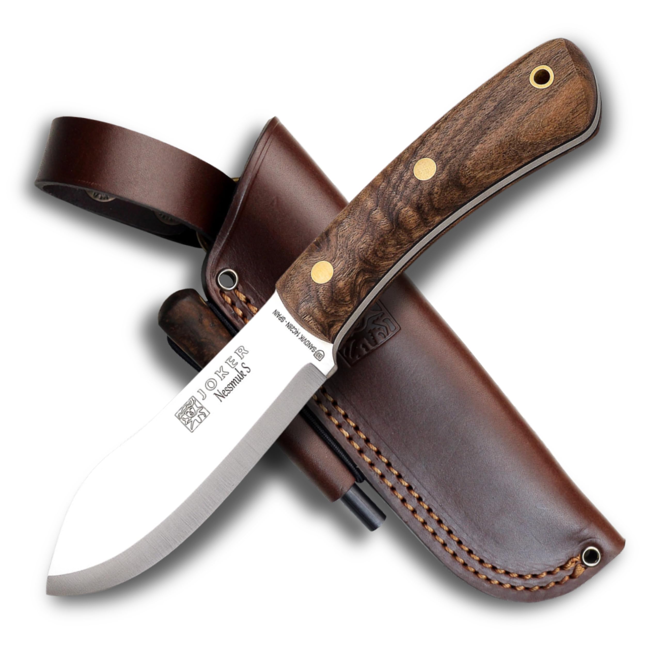 Joker Knife Nessmuk S CN132-P, Walnut Handle, 11 cm. Blade Sandvik